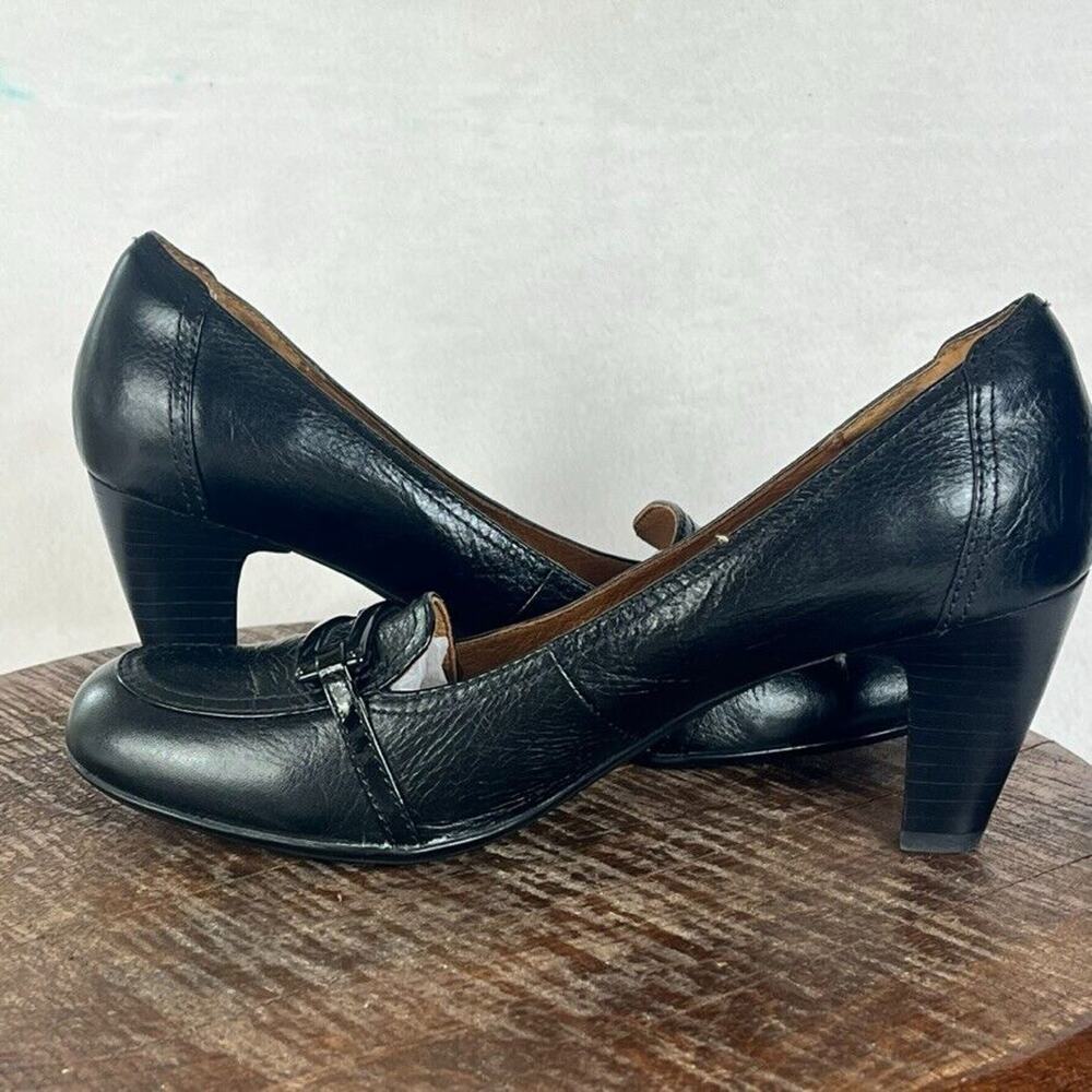 Sofft Shoes Womens 8.5 Black Leather Classic Round Toe Professional Pumps Heels - Picture 4 of 12
